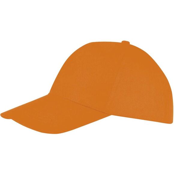 SOLS Unisex Buzz 5 Panel Baseball Cap / Orange - Picture 3 of 5